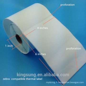 hot sale 30252, 99012, 1744907 compatible thermal label, 4*6 zebra compatible thermal label, half sheet shipping label